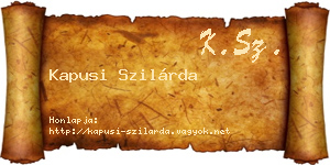 Kapusi Szilárda névjegykártya